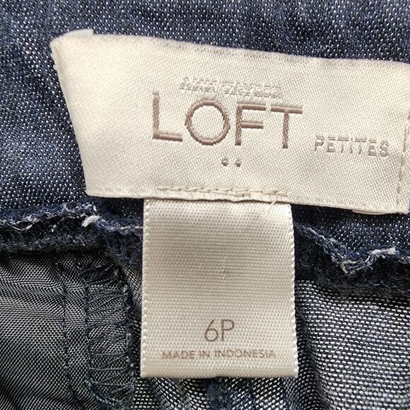 Ann Taylor LOFT Pants Womens 6P PETITE Blue Mid Rise Crop Tapered Preppy Office - Picture 4 of 10